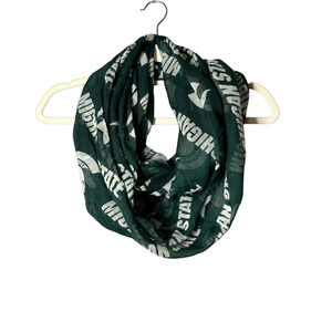 Michigan State Spartans Infinity Scarf Womens OS Green White Logo 34"x26" NCAA‎